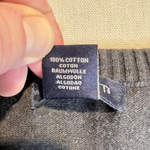 Gant Vintage Made in Hong Kong 100% Cotton Blue Argyle V-Neck Sweater Men's XXL - Picture 9 of 10